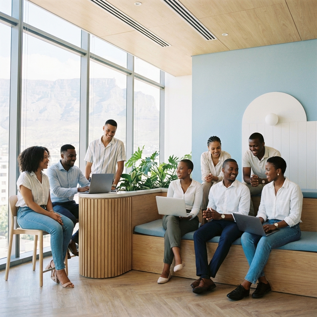 Young South African earning money online with paid surveys on a laptop